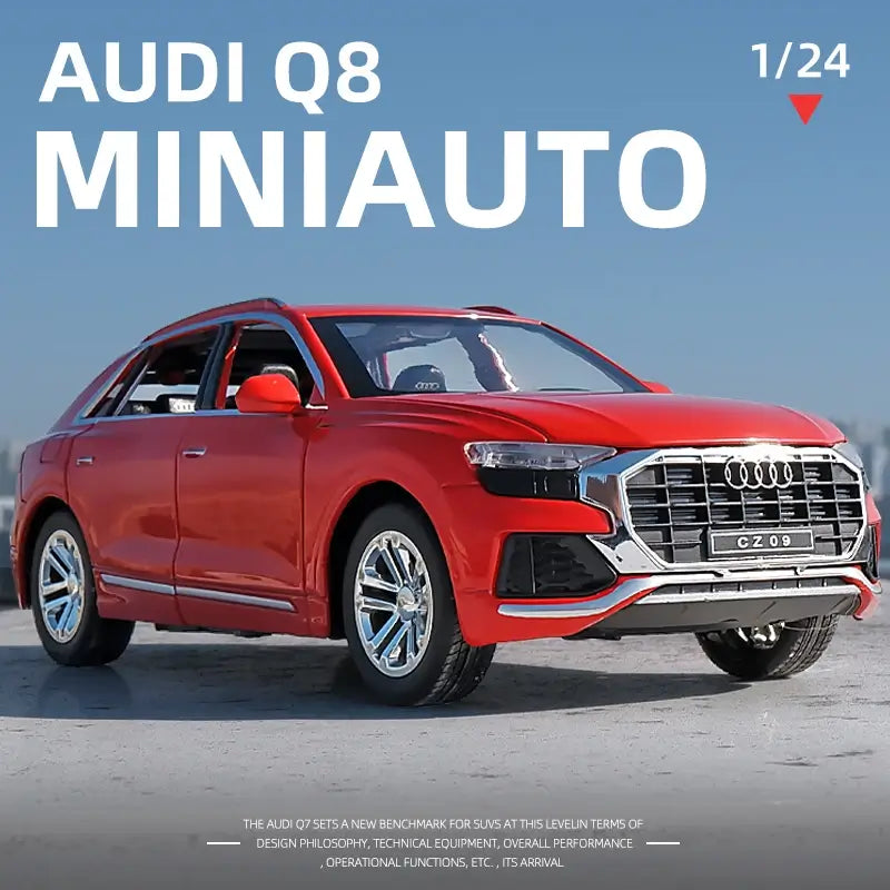 Audi Q8 1:24 Diecast Metal Toy Car Openable Doors Light Sound Multicolour (Pack Of 1)