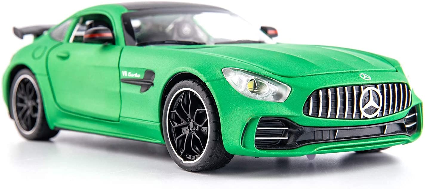 Mercedes Benz AMG GTR 1:24 Die Cast Metal Toy Car With Sound and Light for Kids Boy Girl Gift (Multi Color) [Size : 20Cm*8Cm*7Cm]