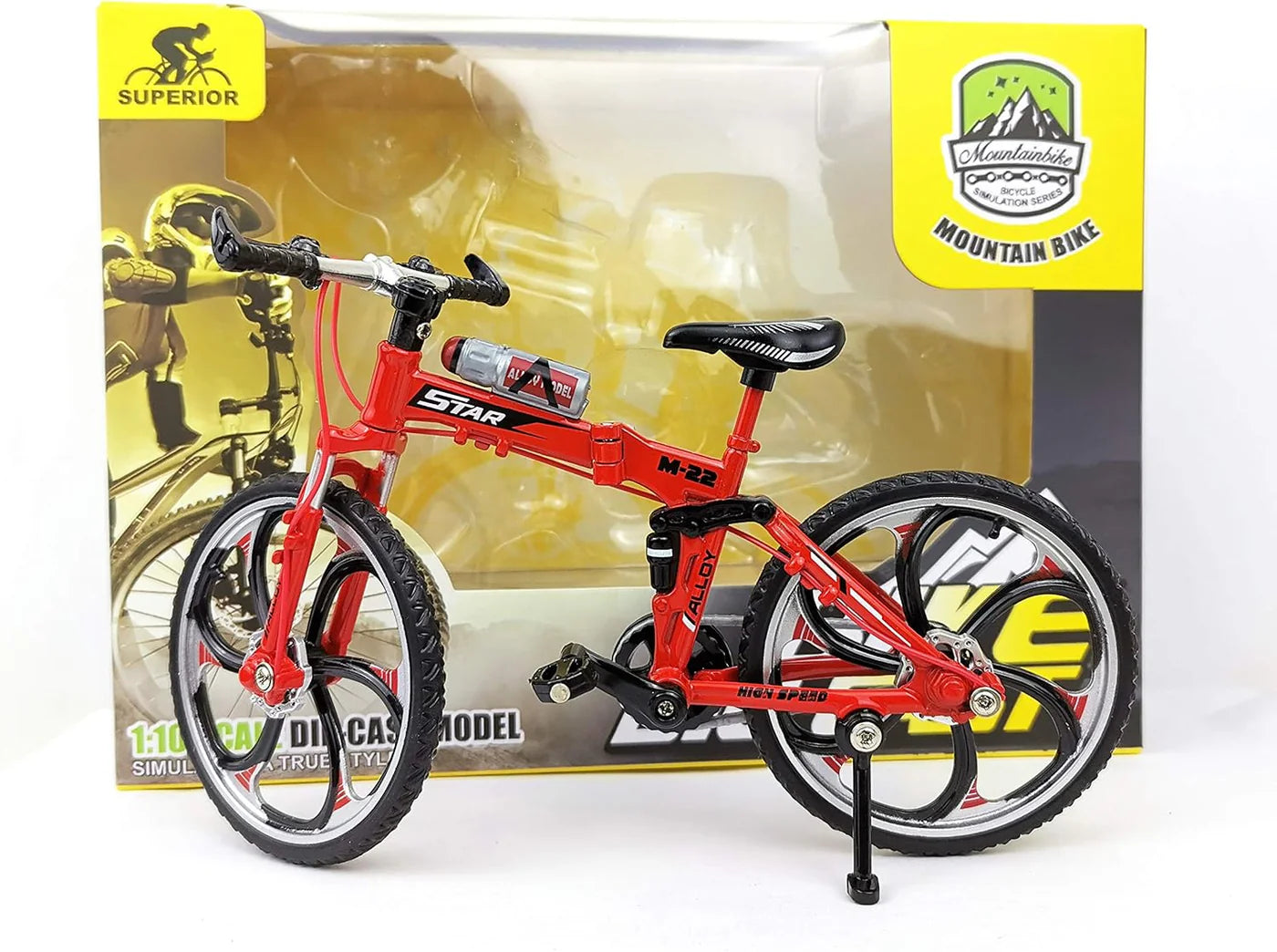 MINI BIKE ORNAMENT TOY BICYCLE MOUNTAIN FOR CAKE TOPPER, HOME DECOR, CRAFTS, COLLECTION, BIRTHDAY GIFT FOR BOYS GIRLS BIKE FANCIERS [SIZE:-17.5CM*11CM*7.5CM]