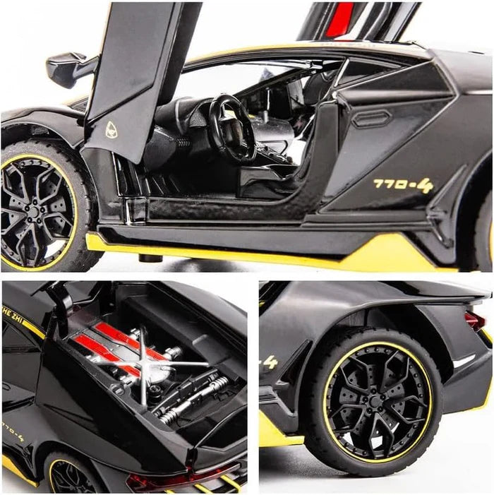 LAMBORGHINI CENTENARIO LP770 1:24 DIECAST METAL TOY CAR (MULTICOLOUR :- BLACK, RED, YELLOW)