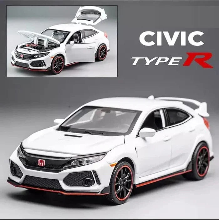 HONDA CIVIC TYPE-R 1:32 DIECAST METAL TOY CAR (MULTICOLOUR :- BLACK, WHITE, RED)