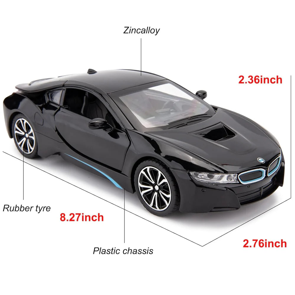 COMPATIBLE FOR BMW I8 1:24 DIECAST METAL TOY CAR (MULTICOLOUR :- WHITE, BLACK )