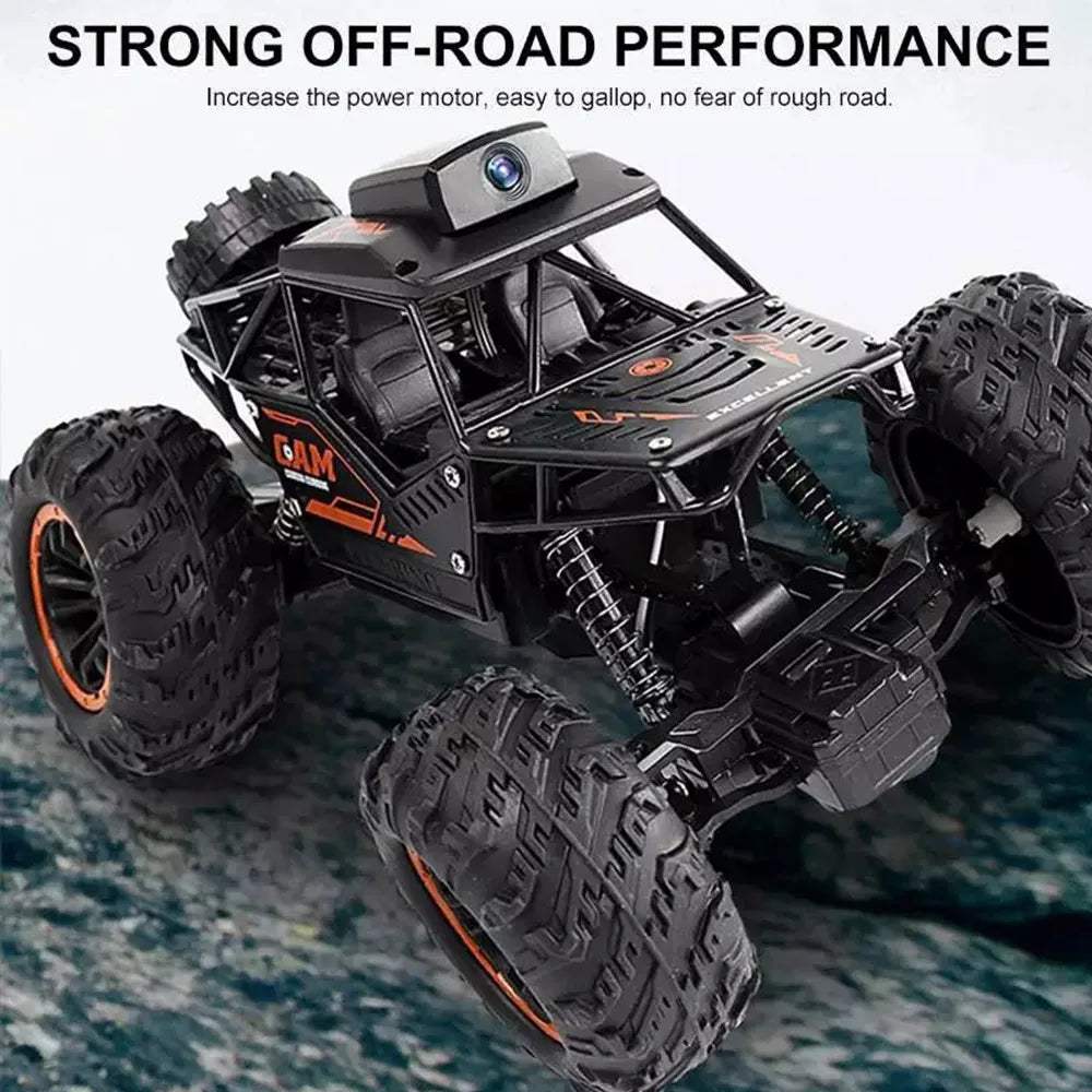 Remote Control Car With 720P Hd Fpv Wifi Camera 2.4Ghz 1:18 Scale High Speed Alloy Off Road Rock Crawler Car Fast Racing Vehicle Electric Hobby Toy Car Climbing Rc Car