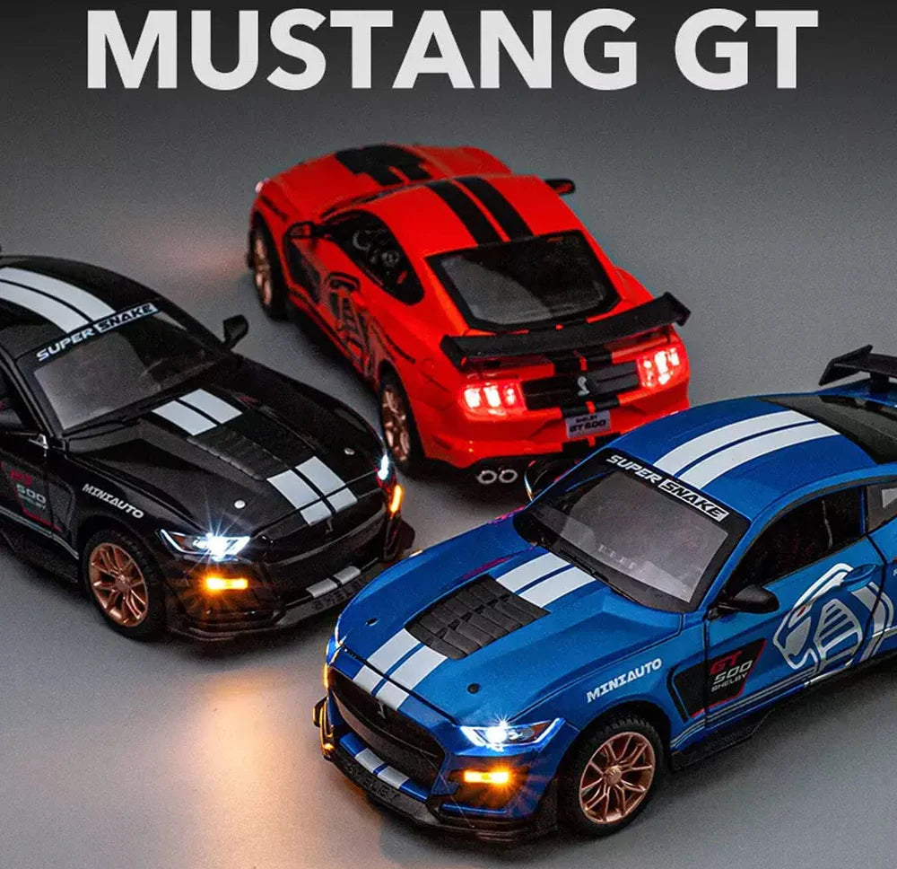 MUSTANG GT500 1:32 DIECAST METAL TOY CAR (MULTICOLOUR :- ORANGE, BLACK, BLUE, WHITE)