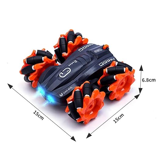 Extreme Drift Car/Mecanum Wheels Extreme Drift Car for 6+Yrs Kids / 2.4GHz Remote Control/Drift Stunt Car for Kids / 360 Degree Limit Drift Car, Left & Right Rotation. (Orange)