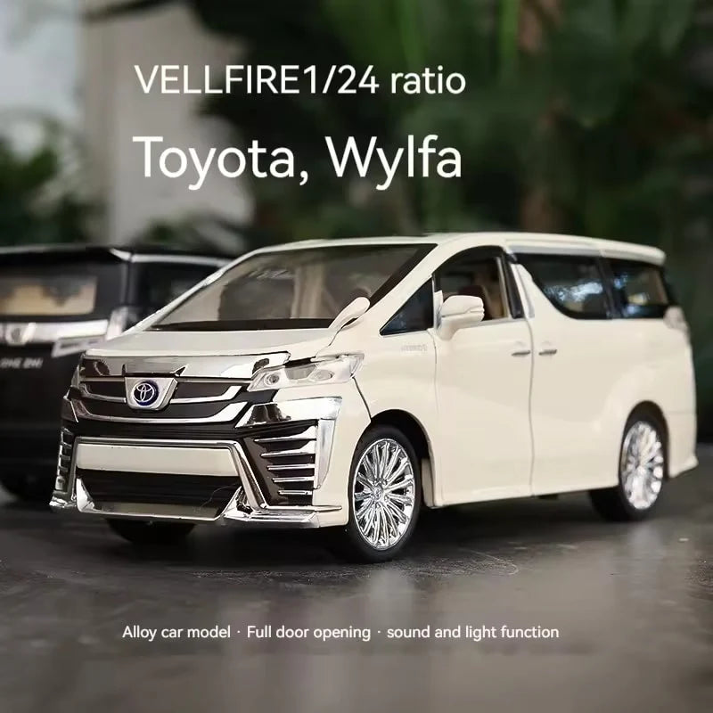 TOYOTA VELLFIRE 1:24 DIECAST METAL TOY CAR (MULTICOLOUR :- WHITE, BLACK)