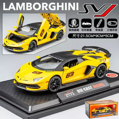 LAMBORGHINI SVJ-63 1:24 DIECAST METAL TOY CAR (MULTICOLOUR :- GRAY, GREEN ,YELLOW, BLACK)