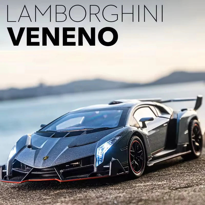 LAMBORGHINI VENENO 1:24 DIECAST METAL TOY CAR (MULTICOLOUR :- RED, WHITE GRAY)