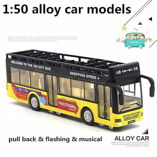 METAL BUS TOYS FOR KIDS DIECAST BUS TOY WITH LIGHT SOUND PULL BACK COLLECTION BUS TOYS FOR BOY KIDS