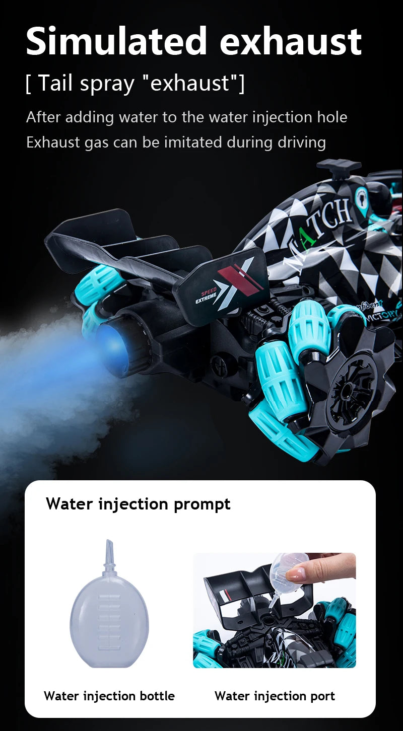 Remote Control Stunt Car 2.4GHz with Function 360° Rotation Demonstration Automatically Side Drift Dual Control Mode 1/14 Remote Control Stunt Car 3 Battery