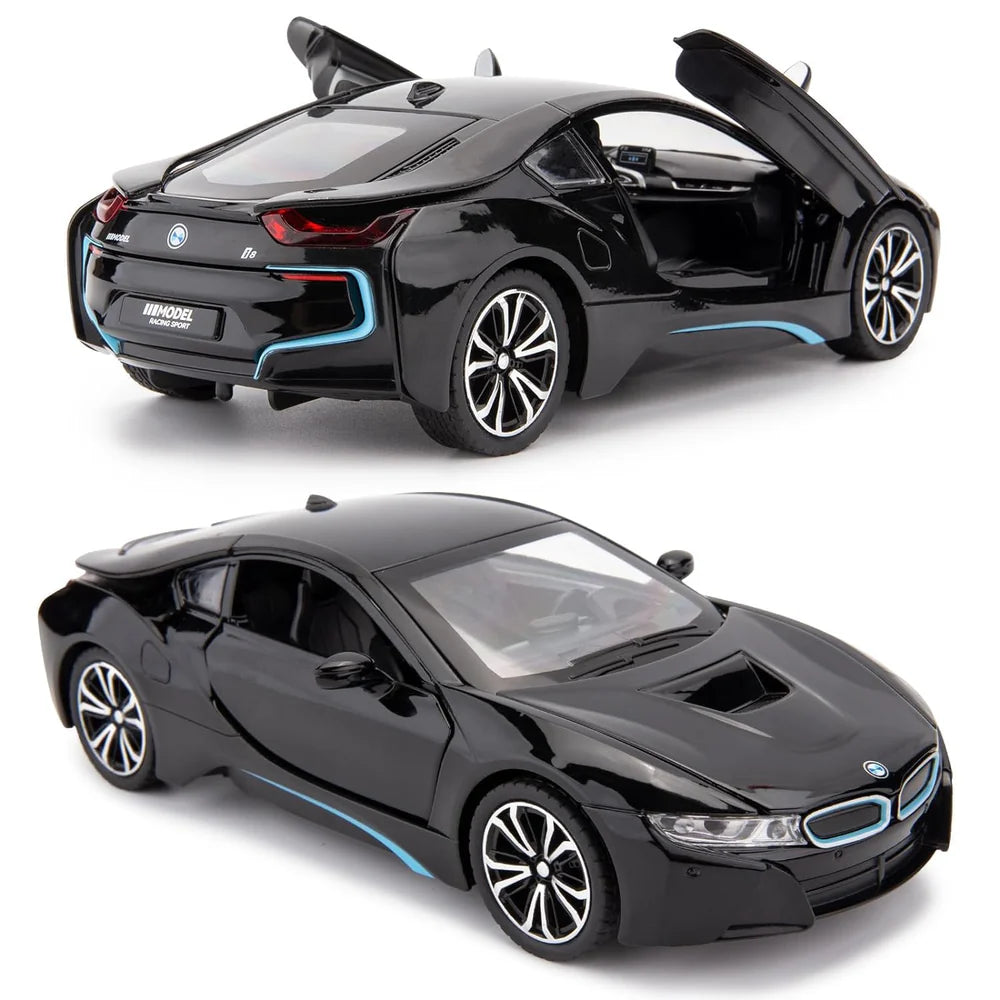 COMPATIBLE FOR BMW I8 1:24 DIECAST METAL TOY CAR (MULTICOLOUR :- WHITE, BLACK )