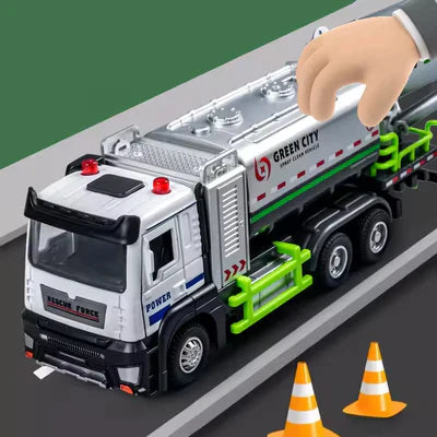 UNBREAKABLE METAL TRUCK TOY PULL BACK VEHICLES ENGINEERING TOYS METAL TRUCK WITH LIGHT & SOUND FOR KIDS BOYS GIRLS (WATER SPRAY FIRE TRUCK) (COLOR AS PER STOCK)