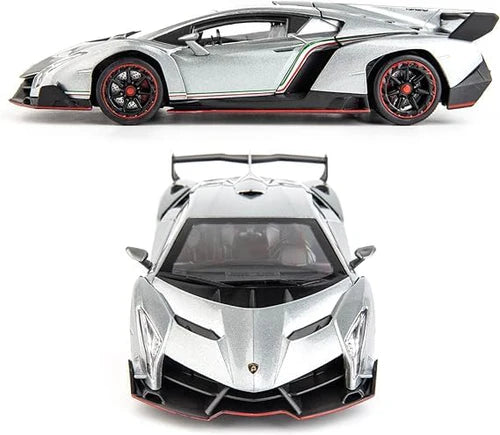 LAMBORGHINI VENENO 1:24 DIECAST METAL TOY CAR (MULTICOLOUR :- RED, WHITE GRAY)