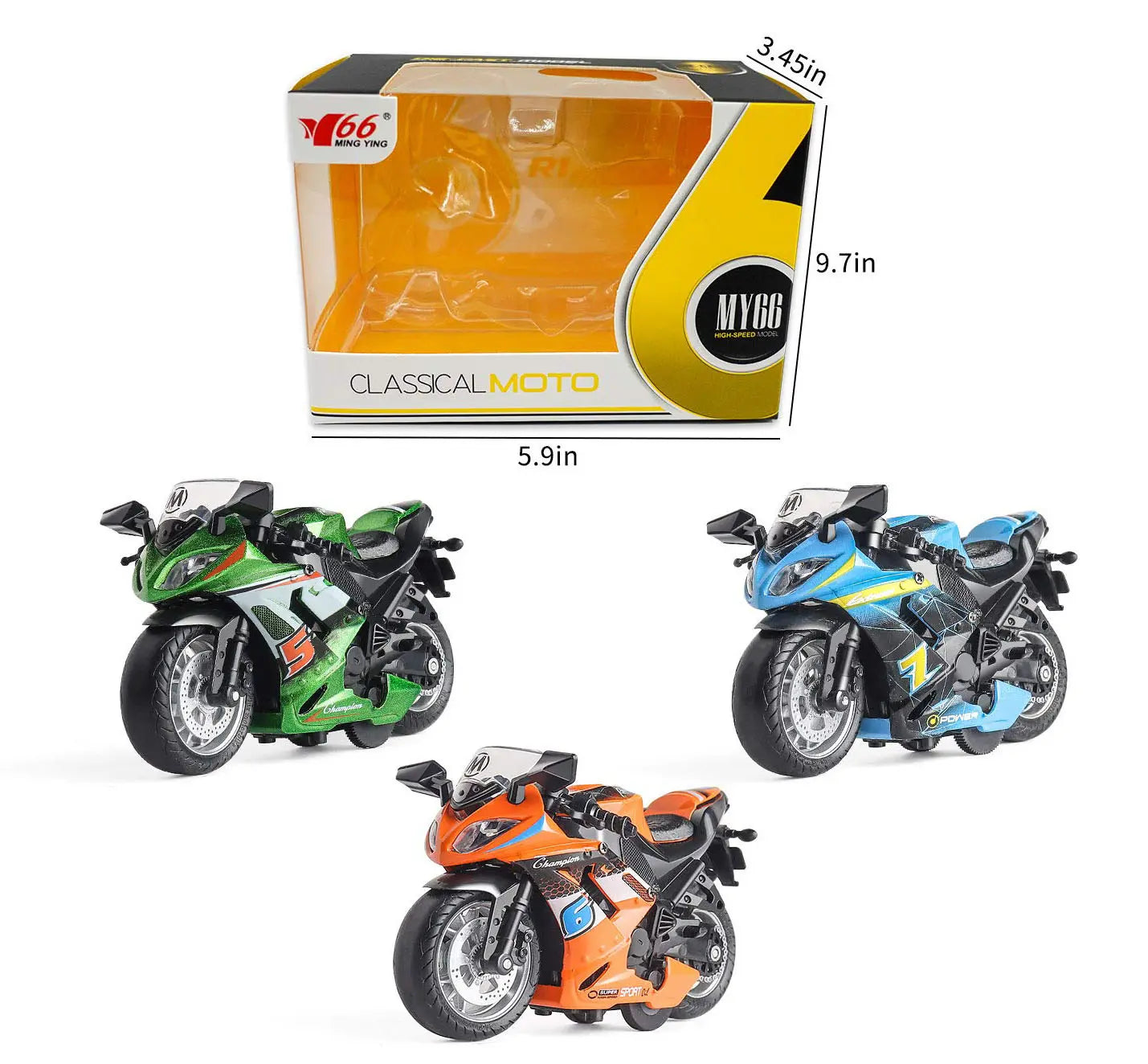 Motorcycle Model 1:14 Diecast Toy Scale light and sound Gift Collection Pull Back Metal Simulation Collection Motor