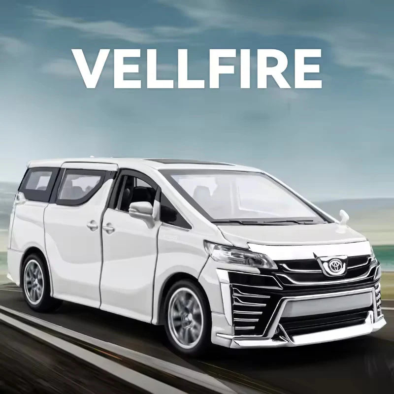 TOYOTA VELLFIRE 1:24 DIECAST METAL TOY CAR (MULTICOLOUR :- WHITE, BLACK)