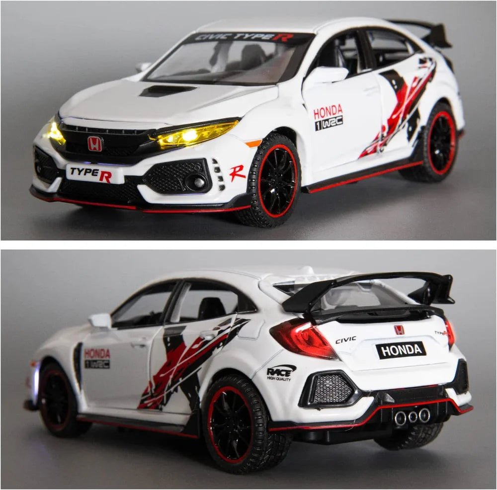 HONDA CIVIC TYPE-R 1:32 DIECAST METAL TOY CAR (MULTICOLOUR :- BLACK, WHITE, RED)