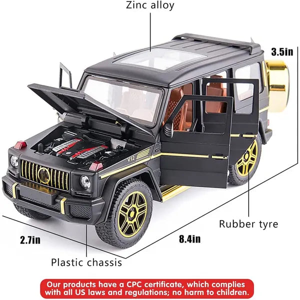 Mercedes Benz G63 1:24 Diecast Metal Toy Car Sound And Light (Black, Pack Of1)