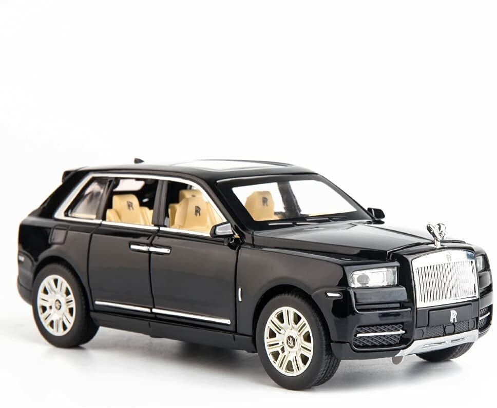 Rolls Royce Cullinan 1:24 Die Cast Metal Toy Car Light And Sound For Kids (Black, Red, Blue, Pack Of 1)