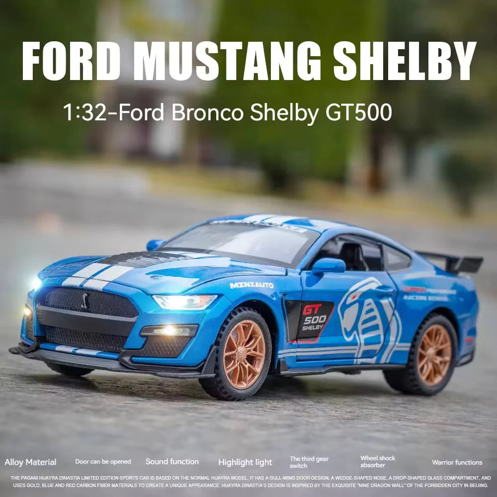 MUSTANG GT500 1:32 DIECAST METAL TOY CAR (MULTICOLOUR :- ORANGE, BLACK, BLUE, WHITE)