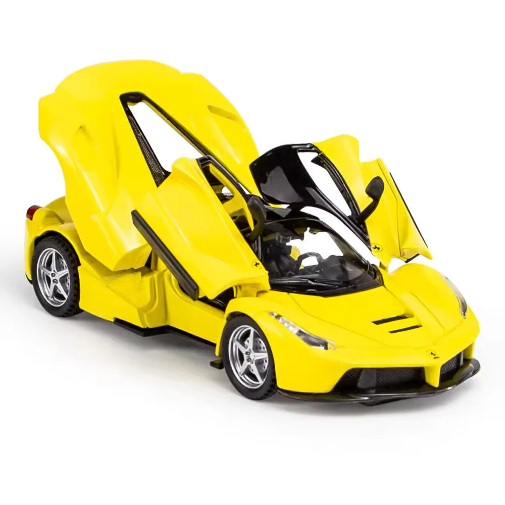 FERRARI LAFERRARI 1:32 DIECAST METAL TOY CAR (MULTICOLOUR :- BLACK, RED, YELLOW)