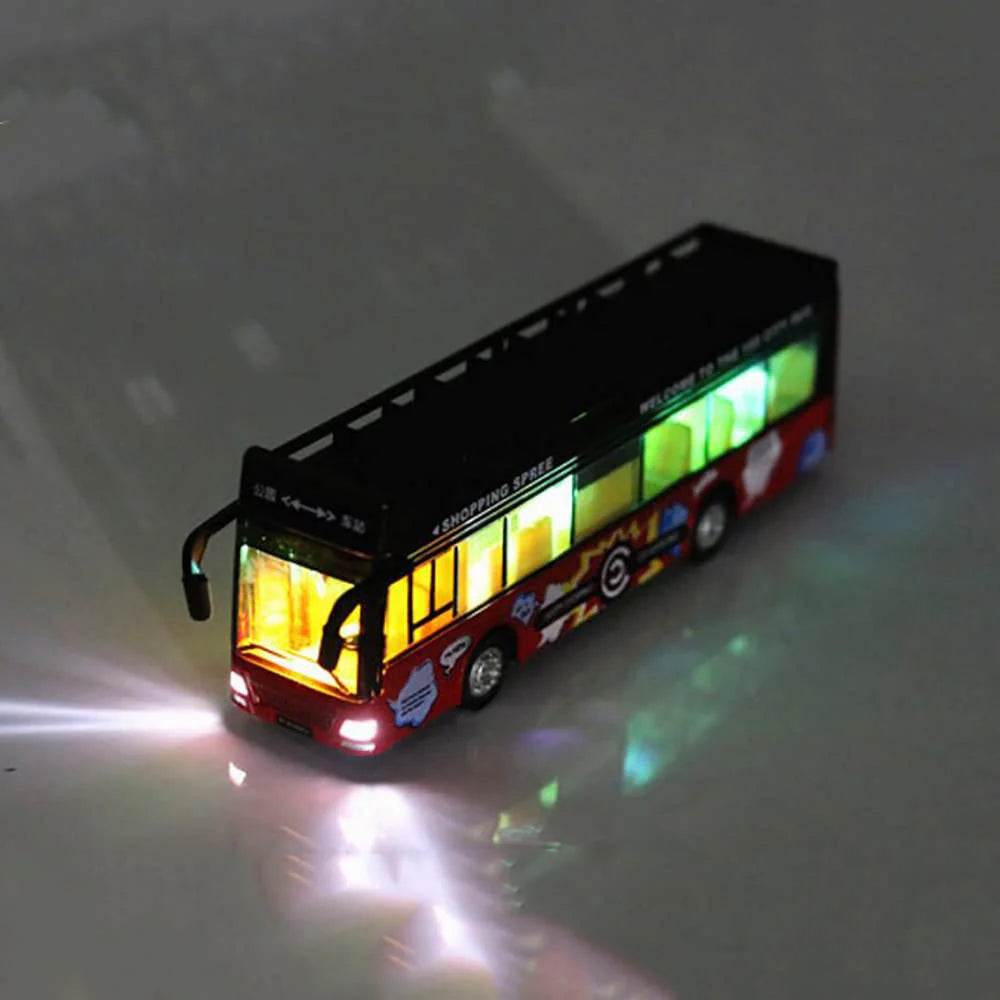 METAL BUS TOYS FOR KIDS DIECAST BUS TOY WITH LIGHT SOUND PULL BACK COLLECTION BUS TOYS FOR BOY KIDS