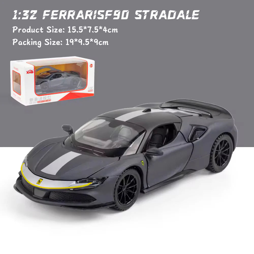 FERRARI SF90 1:32 DIECAST METAL TOY CAR (MULTICOLOUR  :- RED, YELLOW, BLACK, BLUE)