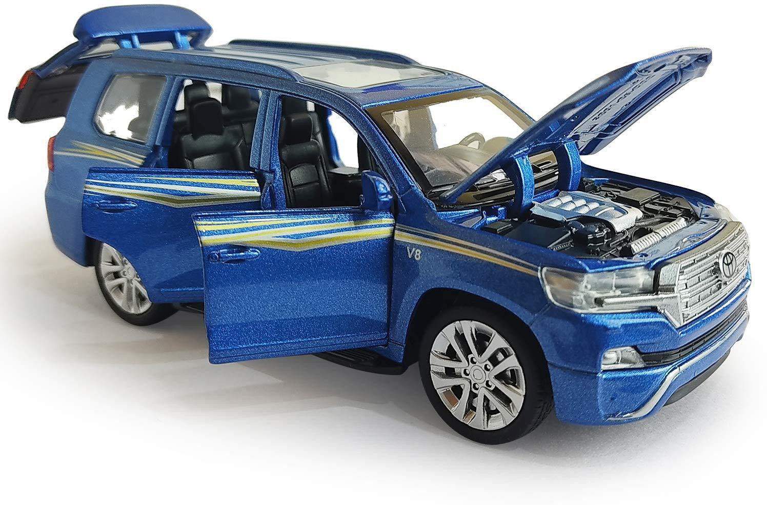 Toyota Land Cruiser Prado 1:32 Diecast Metal Car Model Toy With Music (4 Color Available 1 Color Send)