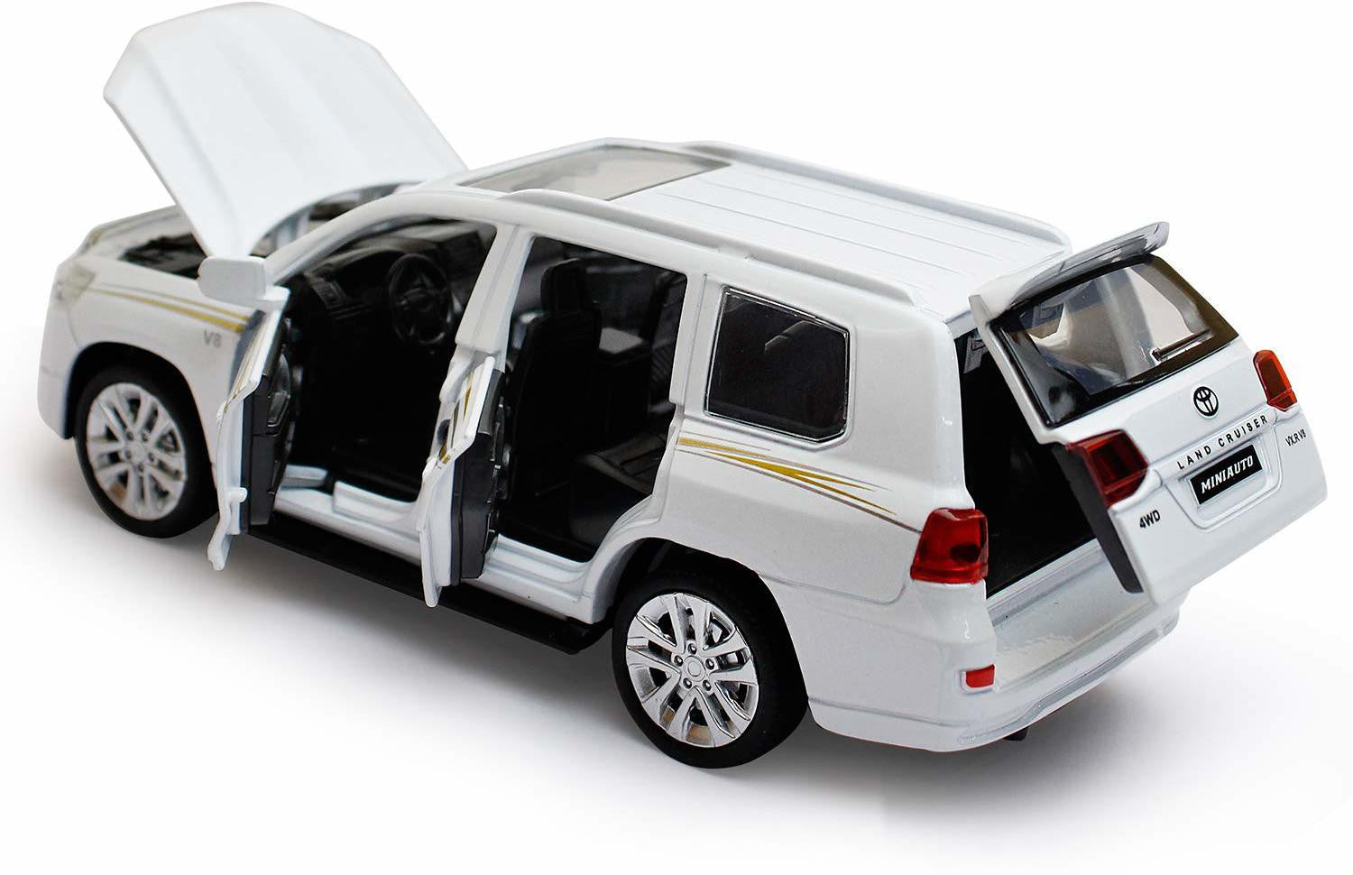 Toyota Land Cruiser Prado 1:32 Diecast Metal Car Model Toy With Music (4 Color Available 1 Color Send)