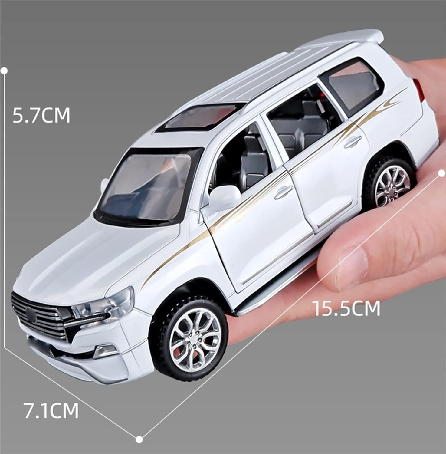 Toyota Land Cruiser Prado 1:32 Diecast Metal Car Model Toy With Music (4 Color Available 1 Color Send)