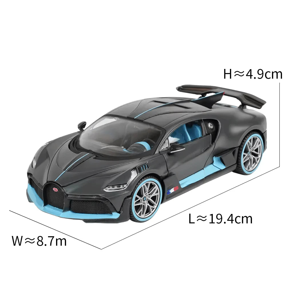 BUGATTI DIVO 1:24 DIECAST METAL TOY CAR (MULTICOLOUR :- GRAY, RED, WHITE)