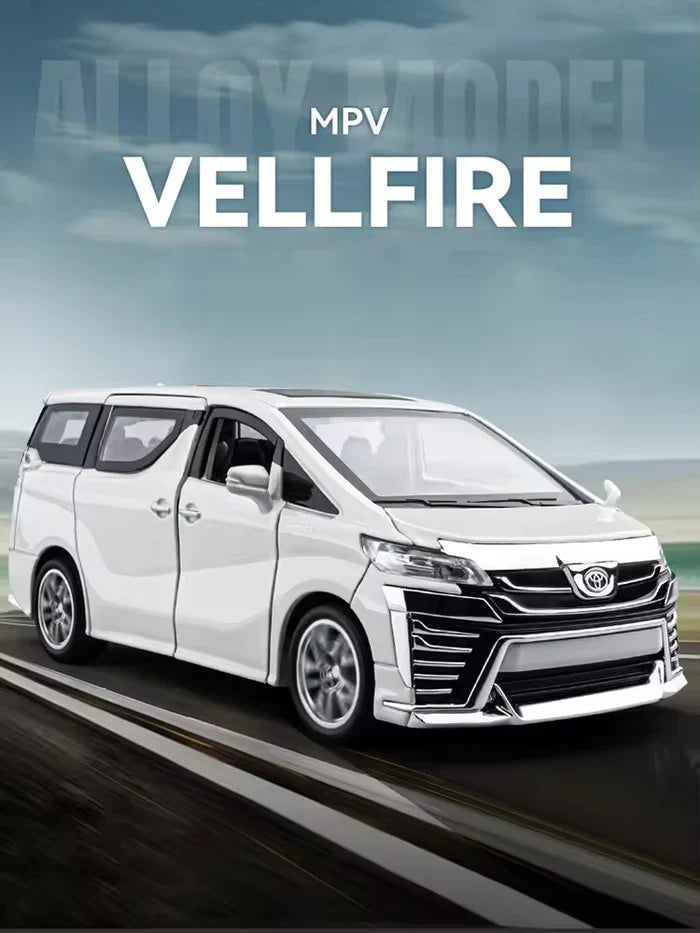 TOYOTA VELLFIRE 1:24 DIECAST METAL TOY CAR (MULTICOLOUR :- WHITE, BLACK)