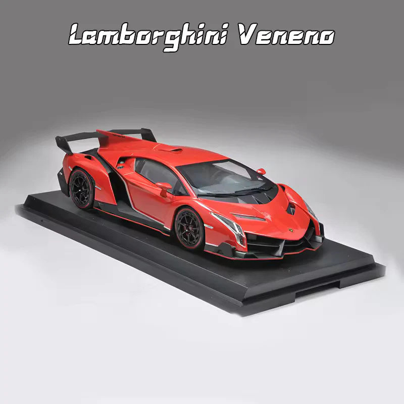 LAMBORGHINI VENENO 1:24 DIECAST METAL TOY CAR (MULTICOLOUR :- RED, WHITE GRAY)