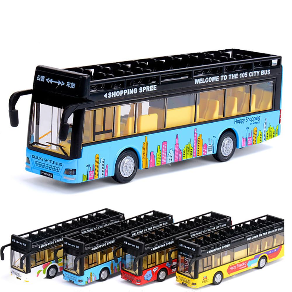 METAL BUS TOYS FOR KIDS DIECAST BUS TOY WITH LIGHT SOUND PULL BACK COLLECTION BUS TOYS FOR BOY KIDS