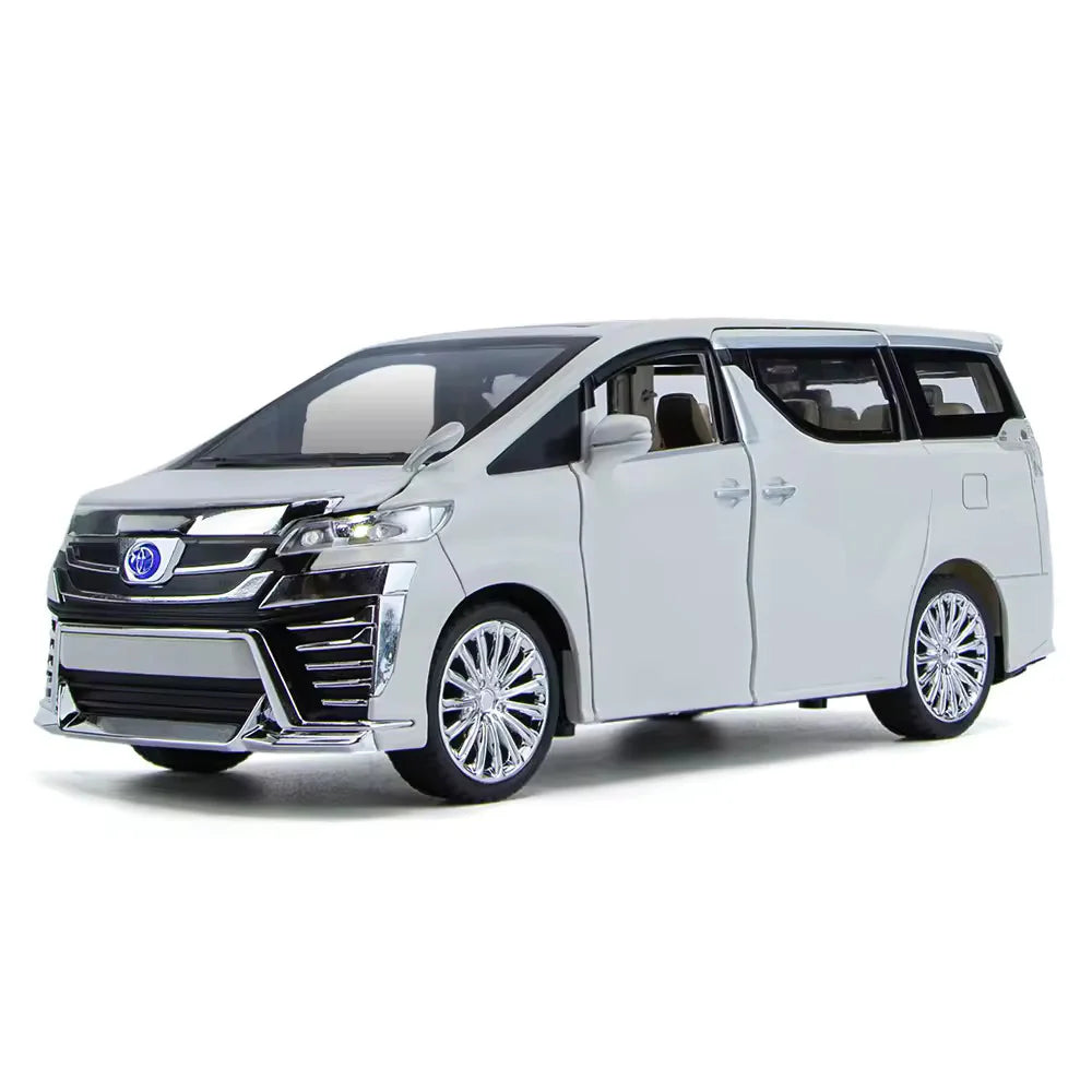 TOYOTA VELLFIRE 1:24 DIECAST METAL TOY CAR (MULTICOLOUR :- WHITE, BLACK)