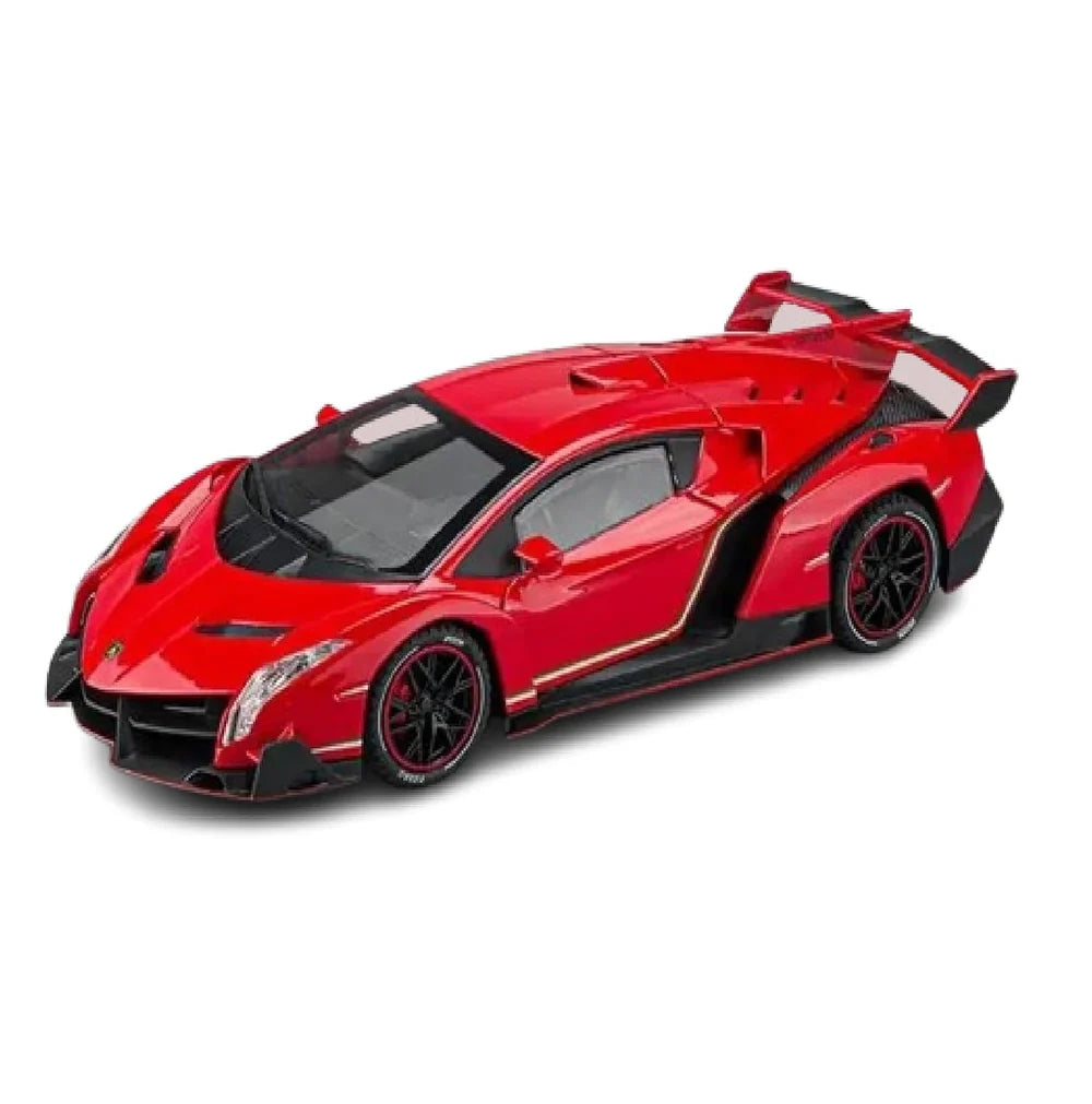 LAMBORGHINI VENENO 1:24 DIECAST METAL TOY CAR (MULTICOLOUR :- RED, WHITE GRAY)