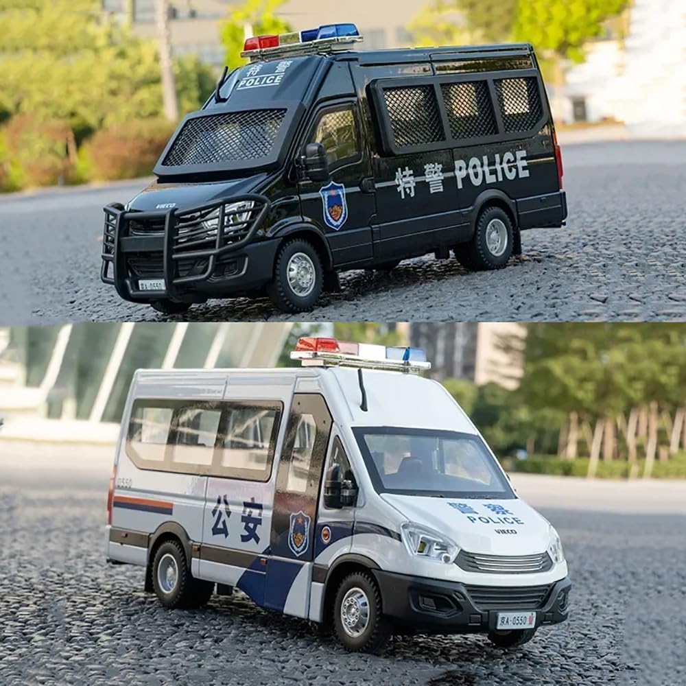 BIG SIZE POLICE VAN 1:24 DIECAST METAL TOY CAR (MULTICOLOUR :- BLACK, WHITE)