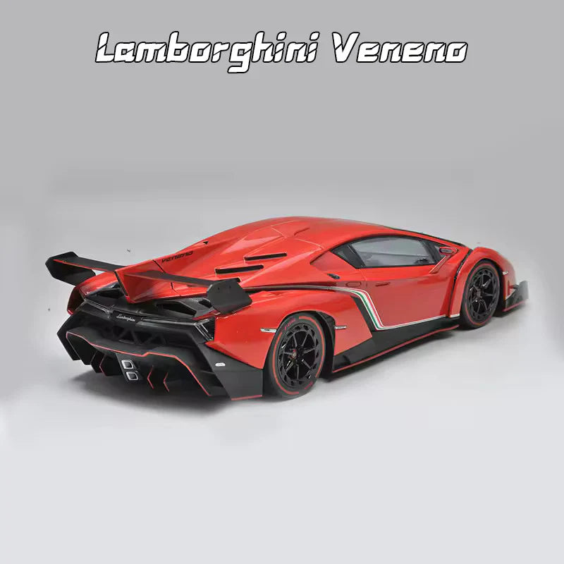 LAMBORGHINI VENENO 1:24 DIECAST METAL TOY CAR (MULTICOLOUR :- RED, WHITE GRAY)