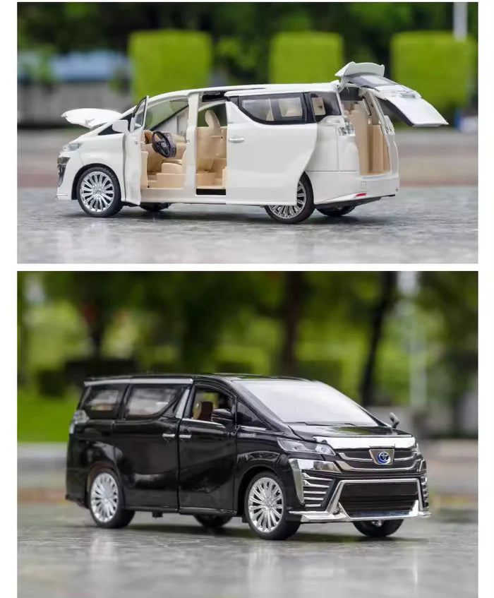 TOYOTA VELLFIRE 1:24 DIECAST METAL TOY CAR (MULTICOLOUR :- WHITE, BLACK)