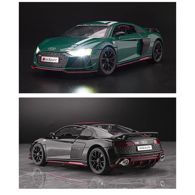 AUDI R8 V10 1:24 DIECAST METAL TOY CAR (MULTICOLOUR :-GREEN, BLACK, ORANGE, RED)