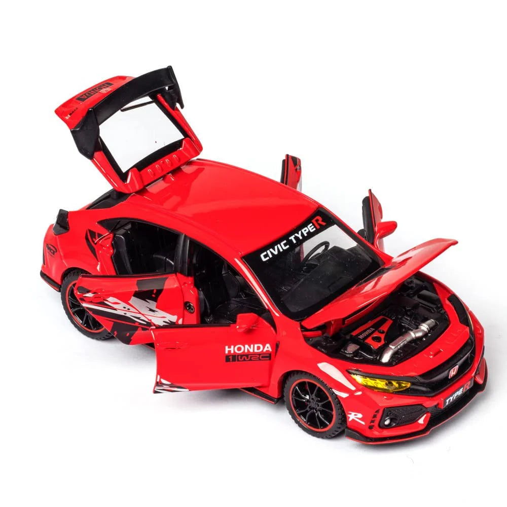 HONDA CIVIC TYPE-R 1:32 DIECAST METAL TOY CAR (MULTICOLOUR :- BLACK, WHITE, RED)