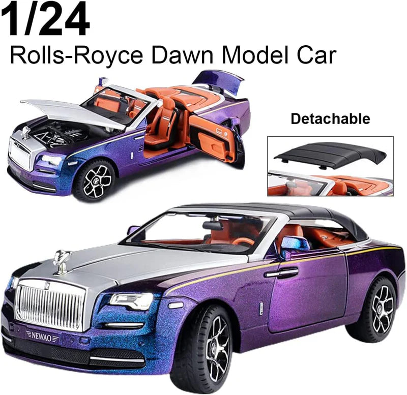 ROLLS-ROYCE CONVERTIBLE SUPER SPORTS 1:24 DIECAST METAL TOY CAR (MULTICOLOUR :- BLACK, PURPLE, SKYBLUE, WHITE)