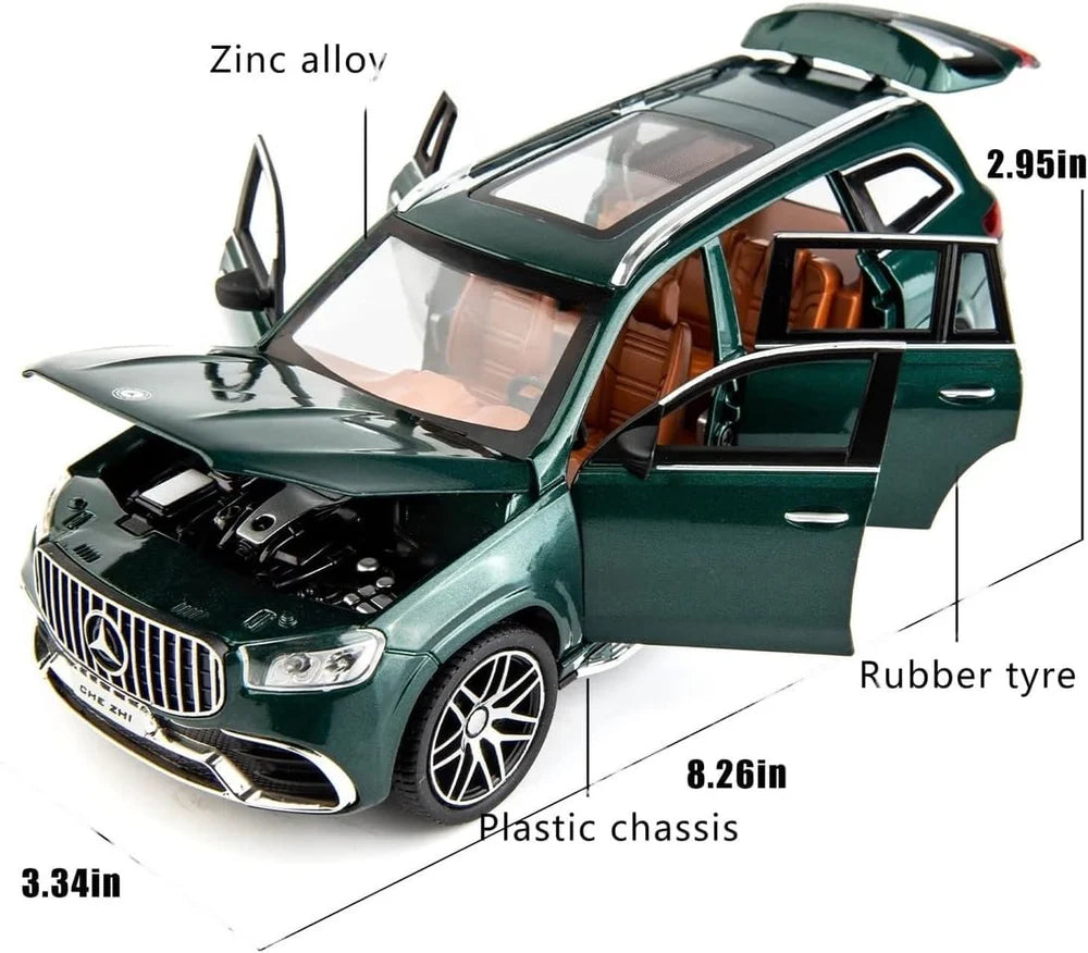 MERCEDES BENZ GLS63 MAYBACH 1:24 DIECAST METAL TOY CAR (MULTICOLOUR :- BLACK, GREEN, WHITE)