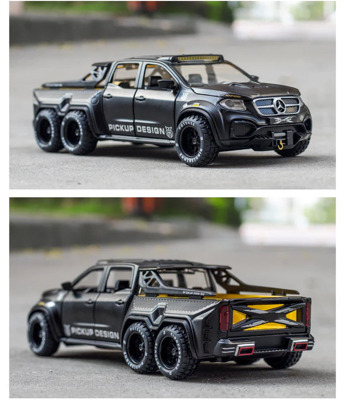 AMG*6-6-PICKUP 1:24 DIECAST METAL TOY CAR (MULTICOLOUR :-BLACK, GREEN ,RED)