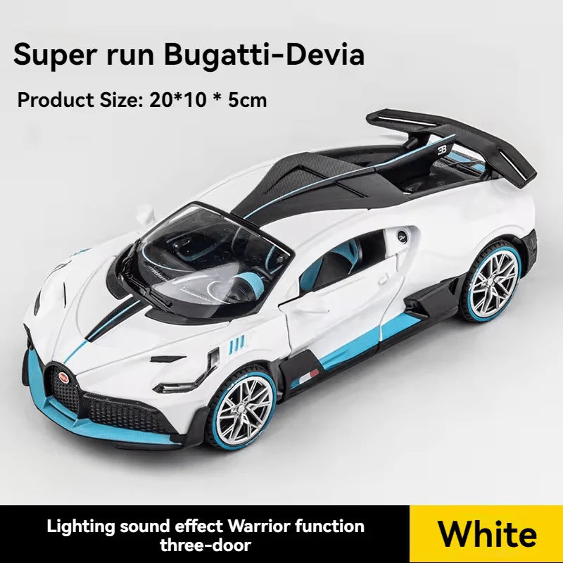 BUGATTI DIVO 1:24 DIECAST METAL TOY CAR (MULTICOLOUR :- GRAY, RED, WHITE)