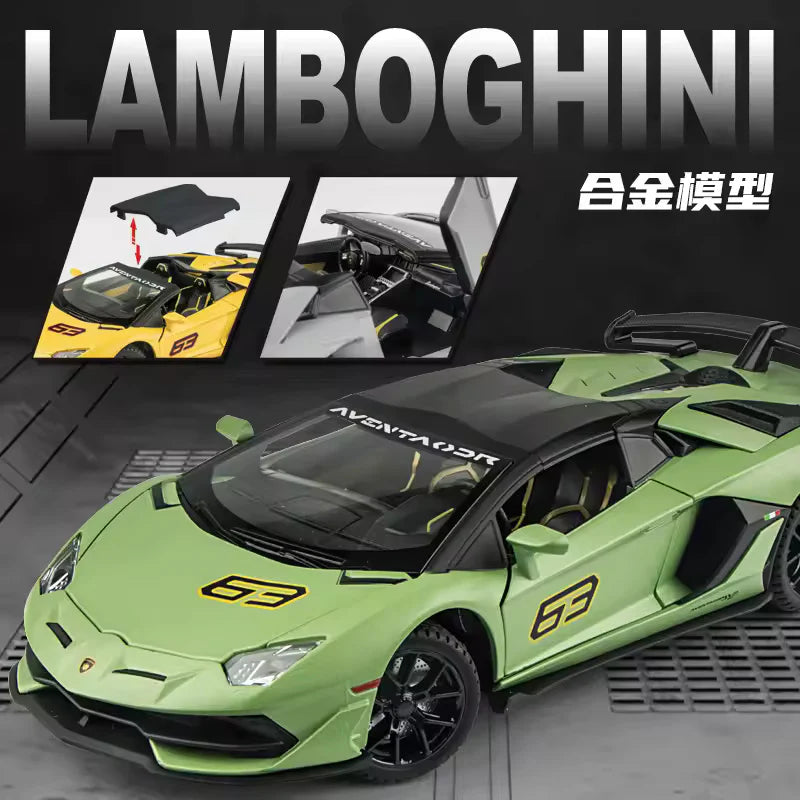 LAMBORGHINI SVJ-63 1:24 DIECAST METAL TOY CAR (MULTICOLOUR :- GRAY, GREEN ,YELLOW, BLACK)