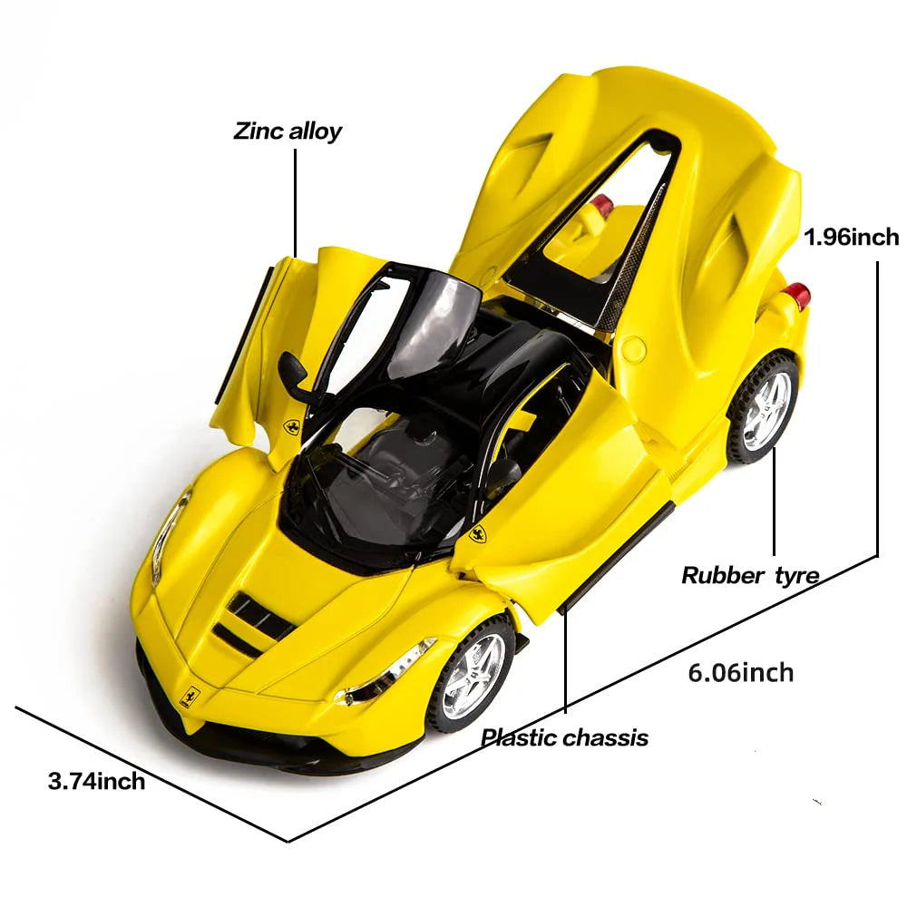 FERRARI LAFERRARI 1:32 DIECAST METAL TOY CAR (MULTICOLOUR :- BLACK, RED, YELLOW)