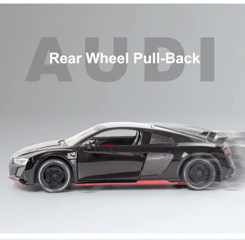 AUDI R8 V10 1:24 DIECAST METAL TOY CAR (MULTICOLOUR :-GREEN, BLACK, ORANGE, RED)