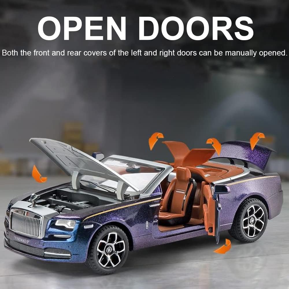 ROLLS-ROYCE CONVERTIBLE SUPER SPORTS 1:24 DIECAST METAL TOY CAR (MULTICOLOUR :- BLACK, PURPLE, SKYBLUE, WHITE)