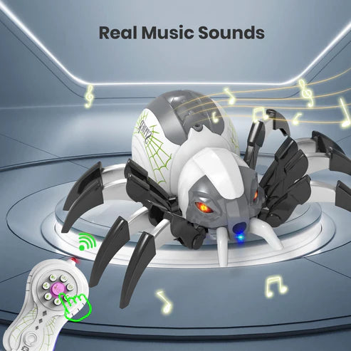 Remote Control Spider Realistic Robot Spider with Spray Light Sound RC Robot Toy