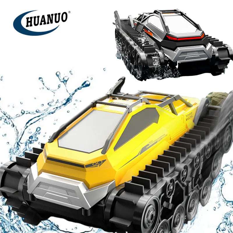 Tracked All-Terrain Marine Armored 2.4G Remote Control Vehicle 40m Off-Road Climbing Dual Water Land Tank Made of Durable Metal